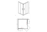 Duschkabine quadratisch Besco Modern 165, 80x80cm, Glas transparent, profil Chrom