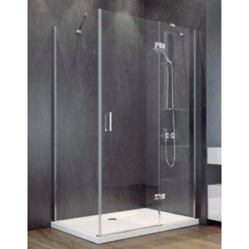 Duschkabine quadratisch Besco Viva 195, 80x80cm, rechts, Glas transparent, profil Chrom