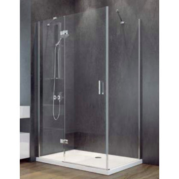 Duschkabine quadratisch Besco Viva 195, 80x80cm, rechts, Glas transparent, profil Chrom