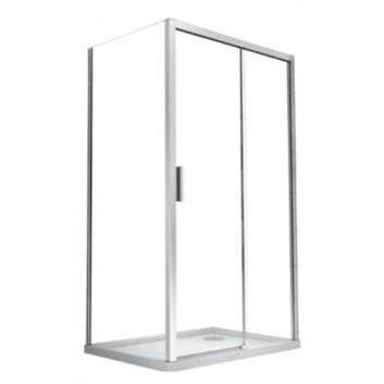 Tür Dusch- für die Nische Besco Viva, 100x195cm, links, Pendel-, Glas transparent, profil Chrom