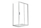 Tür Dusch- für die Nische Besco Viva, 100x195cm, links, Pendel-, Glas transparent, profil Chrom