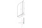 Parawan nawannowy Besco Prime 1, 70x140cm, 1-skrzydłowy, Glas transparent, profil Chrom