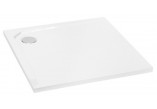 Duschwanne quadratisch Besco Acro Ultraslim, 80x80cm, konglomeratowy, weiß