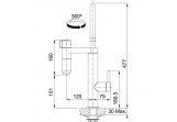 Küchenarmattur Franke Vital J, obracana Auslauf, Höhe 477mm, filtrowanie wody, schwarz matt/Edelstahl