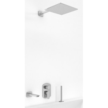 Badewannenset Kohlman Foxal, Unterputz, quadratisch Kopfbrause 20cm, 3 wyjścia wody, Chrom