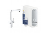 Set startowy Grohe Blue Home, jednostka chłodząca mit Armatur in Form von L, do wody gazowanej, wyciągana i obracana Auslauf, Chrom 