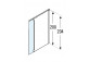 Wand freistehend walk-in mit beweglichem Flügel Novellini Kali H+HA, 80 + 37cm, universal, Glas transparent, silbernes Profil 