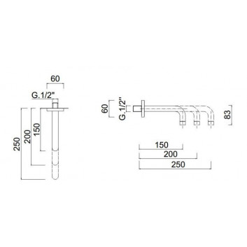 Auslauf zur Wandmontage Giulini G. 15cm, Chrom