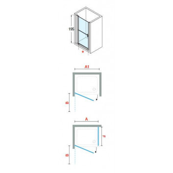 Tür Dusch- rechts Novellini Young 2.0 2GS, Falt-, 120cm, Glas transparent, profil Chrom
