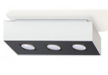 Plafon Sollux Ligthing Mono 2, 24x14cm, rechteckig GU10 2x40W, weiß/schwarz
