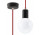 Lampa hängend Sollux Ligthing Edison, 8cm, E27 1x60W, czarno/czerwona