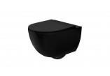 Wand-wc Rea Carlo Mini Slim N, bezrantowa, 48x37cm, WC-Sitz mit Softclosing, schwarz matt