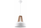 Lampa hängend Sollux Ligthing Casco, 30cm, E27 1x60W, weiß/naturalne drewno
