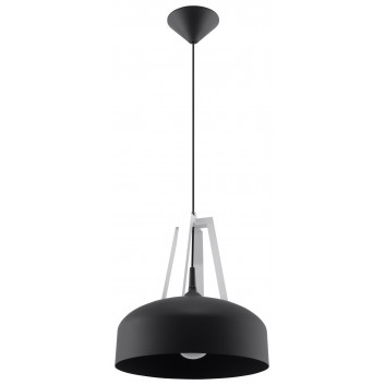 Lampa hängend Sollux Ligthing Casco, 30cm, E27 1x60W, weiß/czarne drewno