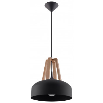 Lampa hängend Sollux Ligthing Casco, 30cm, E27 1x60W, schwarz/drewno bielone