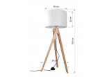 Lampa stehend Sollux Ligthing Legno 1, 35x80cm, 1xE27 60W, naturalne drewno, weiß