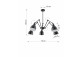Żyrandol Sollux Ligthing Stark 3, klosz, 70cm, ruchome ramiona, E27 3x60W, schwarz