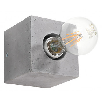 Plafon Sollux Ligthing Abel, 10cm, quadratisch, beton, E27 1x60W, szary