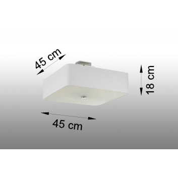 Żyrandol Sollux Ligthing Lokko 1, quadratisch, 45x45cm, E27 5x60W, weiß