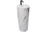 Rea Blanka Marble Waschtisch 36x36x84 cm freistehend rund imitacja kamienia