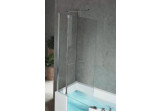 Parawan nawannowy Iris Comby 2 80x150 cm, Version links, profil Chrom, Glas transparent mocowany do ściany (2 elementy) + Fixe 75