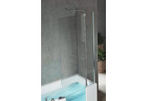 Parawan nawannowy Iris Comby 2 80x150 cm, rechte Version, profil Chrom, Glas transparent mocowany do ściany (2 elementy) + Fixe 70