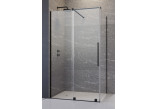 Front Kabine Radaway Furo Black KDJ 110, Version links, mit Wand, 110x200cm, Tür Schiebe-, Glas transparent, profil schwarz