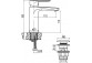Waschtischarmatur Valvex Dali, stehend, Höhe 146mm, Auslauf 123mm, korek automatyczny, Chrom