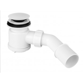Ablaufgarnitur für duschwanne McAlpine, 90mm, czyszczenie od góry, klik-klak, weiß