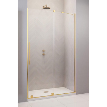 Tür Schiebe- walk-in Radaway Furo Gold, links, mit Wand, 160x200cm, Glas transparent, profil golden