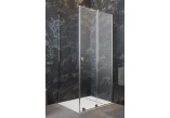 Front Kabine Radaway Furo Black KDJ 90, Version links, mit Wand, 90x200cm, Tür Schiebe-, Glas transparent, profil schwarz