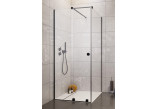 Front Kabine Radaway Furo Black KDJ 90, Version links, mit Wand, 90x200cm, Tür Schiebe-, Glas transparent, profil schwarz