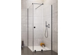 Front Kabine Radaway Furo Black KDJ 90, Version links, mit Wand, 90x200cm, Tür Schiebe-, Glas transparent, profil schwarz