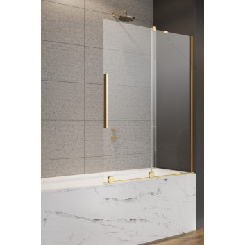 Parawan nawannowy Radaway Furo Gold PND II, prawy, Glas transparent, 100x150cm, przesuwny, golden profil