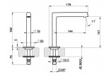 Waschtischarmatur Gessi Anello, stehend, z dźwignią z boku, Höhe 253mm, Auslauf 160mm, ohne Stöpsel, Chrom