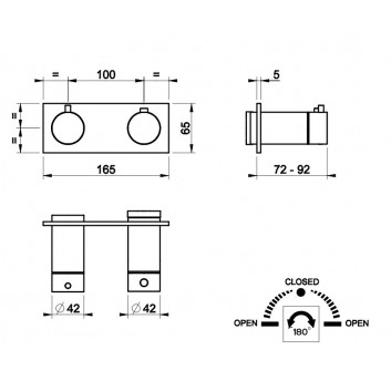 Thermostatisch Armatur Brause- Gessi Anello, Unterputz, 1 wyjście wody, Chrom