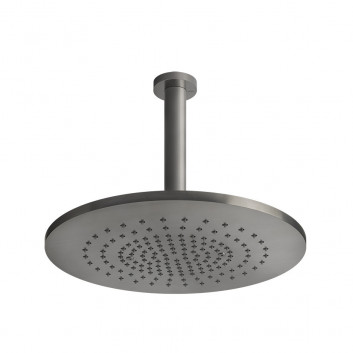 Kopfbrause Gessi Shower316, rund, 355mm, regulowana, mit Arm ściennym 500mm, gebürsteter Stahl