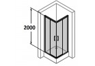Kabine wejście Narożne Schiebe- Huppe Classics 2 120x120 cm, wys. 200 cm, schwarz matt , transparentes Glas mit Schicht Anti Plaque 