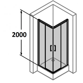 tür suwane huppe aura elegance , 900 x 900 mm, glas silbern matt , transparent- sanitbuy.pl