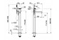 Wannenarmatur mit 4 anschlüssen Gessi Anello, stehend, 2 wyjścia wody, Dusch-Set, Chrom