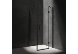 Quadratisch Duschkabine Omnires Manhattan, 80x80cm, Tür Kipp-, Glas transparent, profil schwarz matt