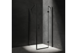 Rechteckig Duschkabine Omnires Manhattan, 90x80cm, Tür Kipp-, Glas transparent, profil schwarz matt