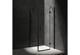 Rechteckig Duschkabine Omnires Manhattan, 120x80cm, Tür Kipp-, Glas transparent, profil schwarz matt