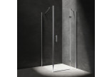 Rechteckig Duschkabine Omnires Manhattan, 90x80cm, Tür Kipp-, Glas transparent, profil Chrom