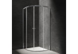 Halbrund Duschkabine Omnires Bronx, 80x90cm, Tür Schiebe-, Glas transparent, profil Chrom