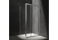 Quadratisch Duschkabine Omnires Bronx, 90x90cm, Tür Schiebe-, Glas transparent, profil Chrom