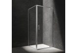 Quadratisch Duschkabine Omnires Chelsea, 80x80cm, Tür Schiebe- 3-częściowe, Glas transparent, profil Chrom