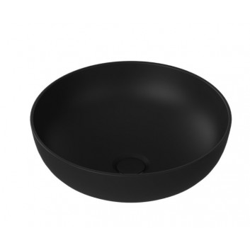 Aufsatzwaschtisch Massi Molis Black, rund, 38cm, ohne Überlauf, schwarz