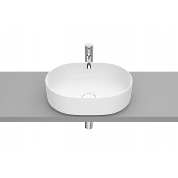 Aufsatzwaschtisch Roca Inspira Round, 50x37cm, cienkościenna, ohne Überlauf, Fineceramic, onyks