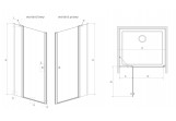 Tür für die Nische Radaway EOS II DWJ 120, links, 120x195cm, Glas transparent, profil Chrom